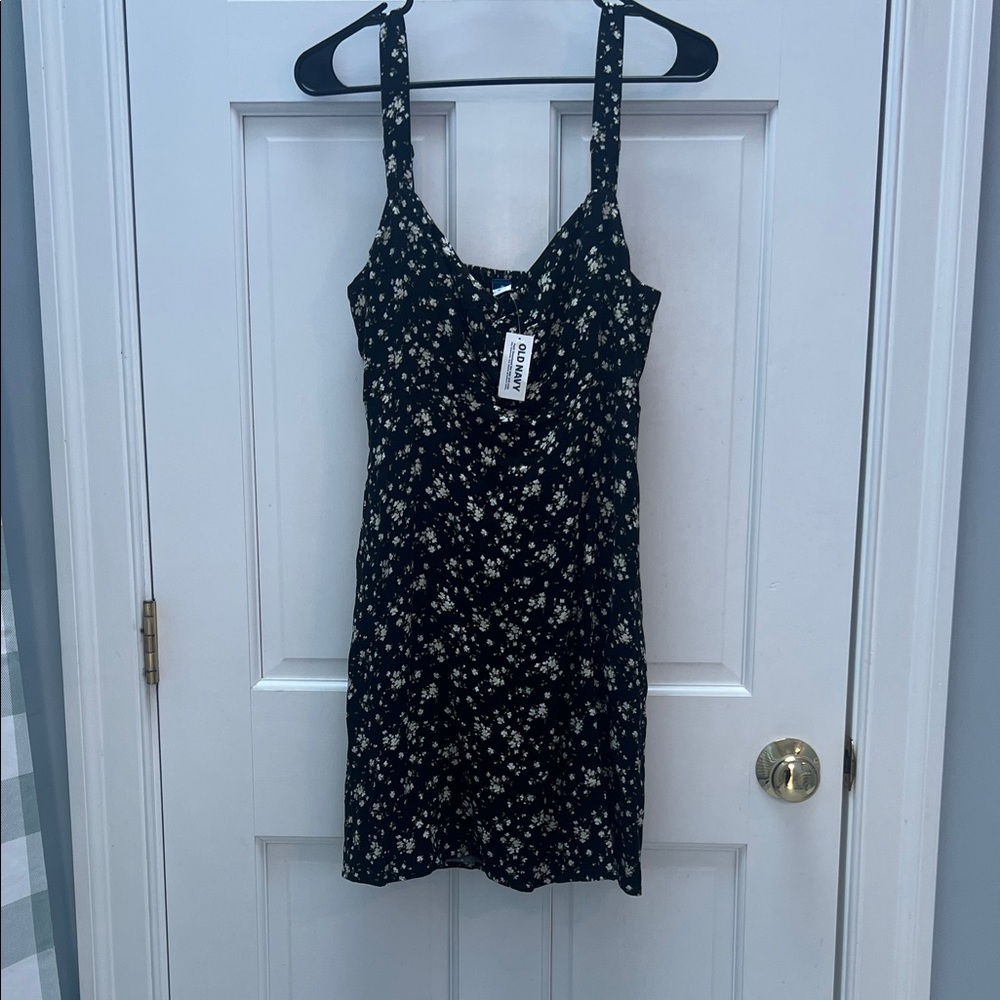 Old Navy Black Floral Mini Dress - NWT Size M